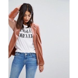 ASOS Vila Tailored Velvet Copper Brown Jacket